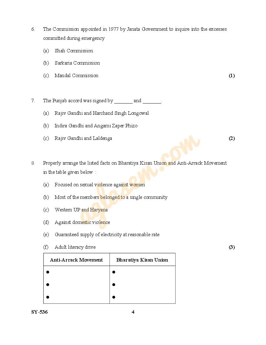 Kerala Plus Two Political Science Question Paper Pdf