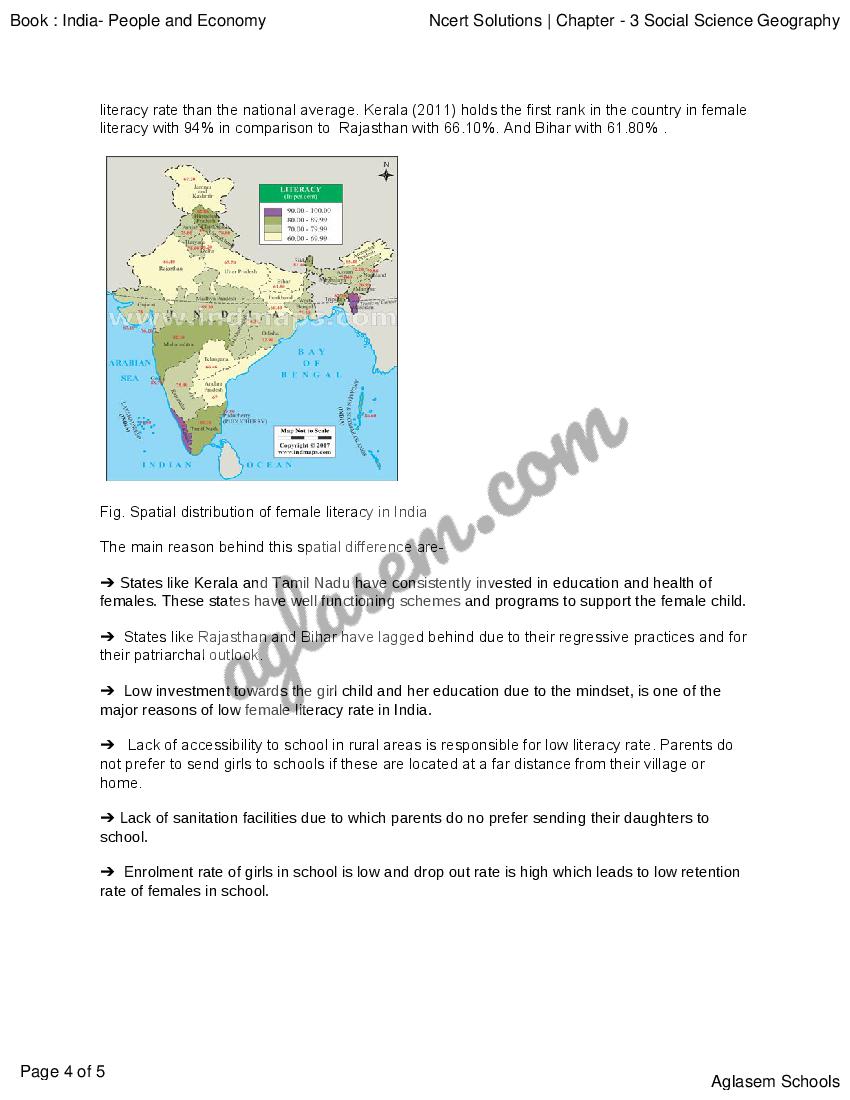 Ncert Solutions For Class Geography Chapter Human Development