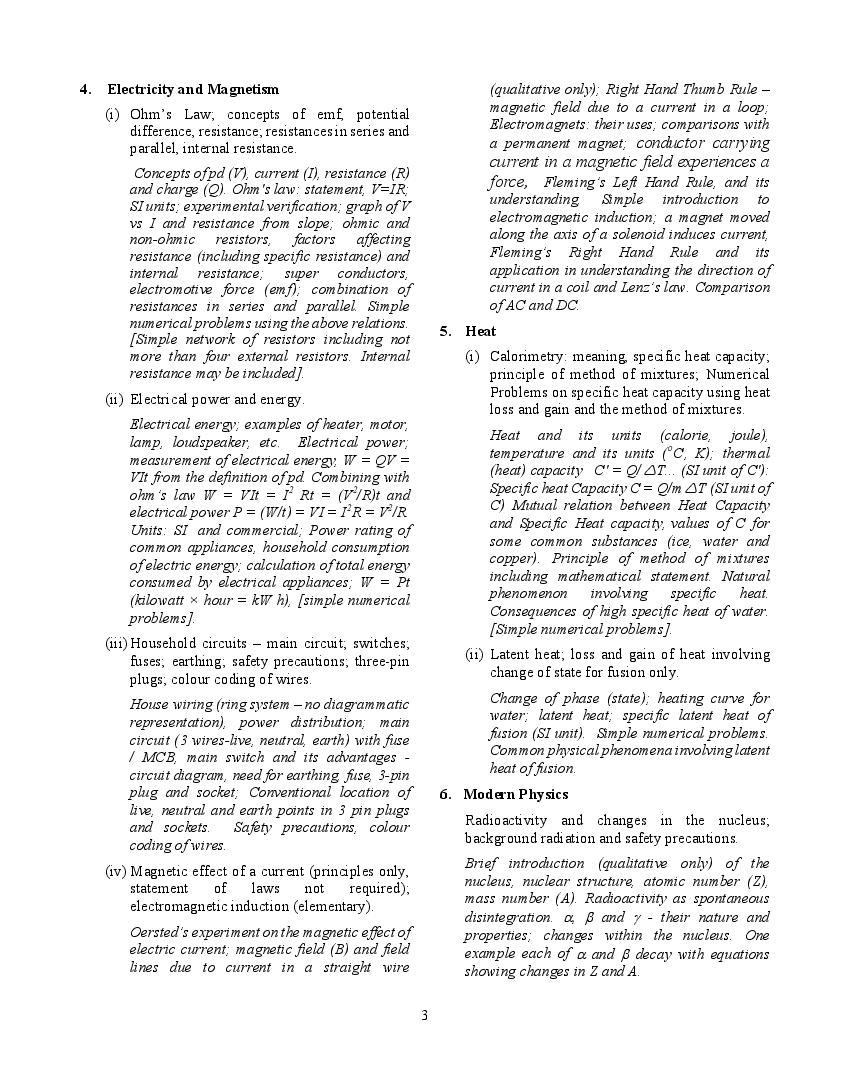 Icse Physics Syllabus For Class Class