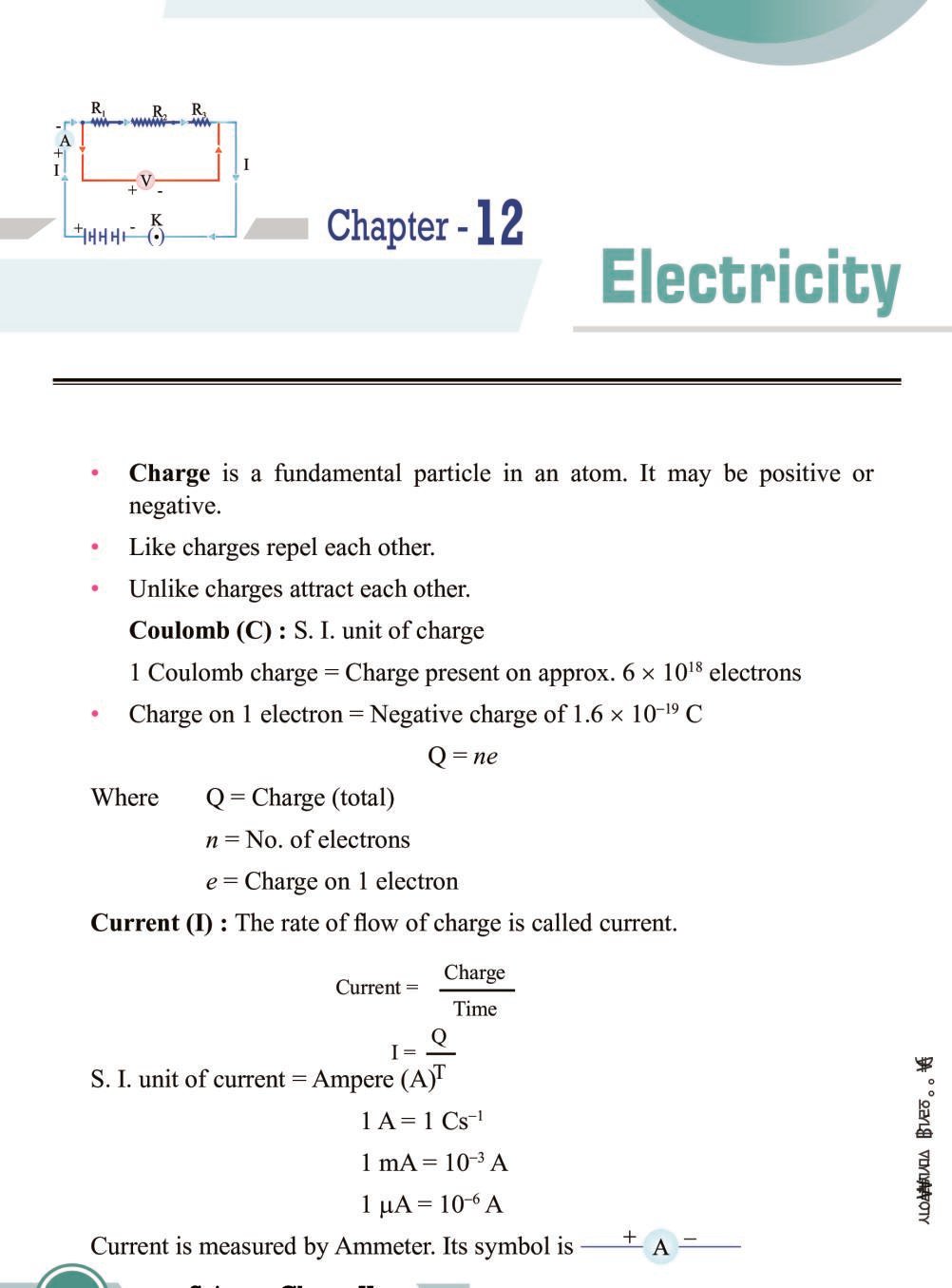 Class Science Electricity Notes All Important Notes