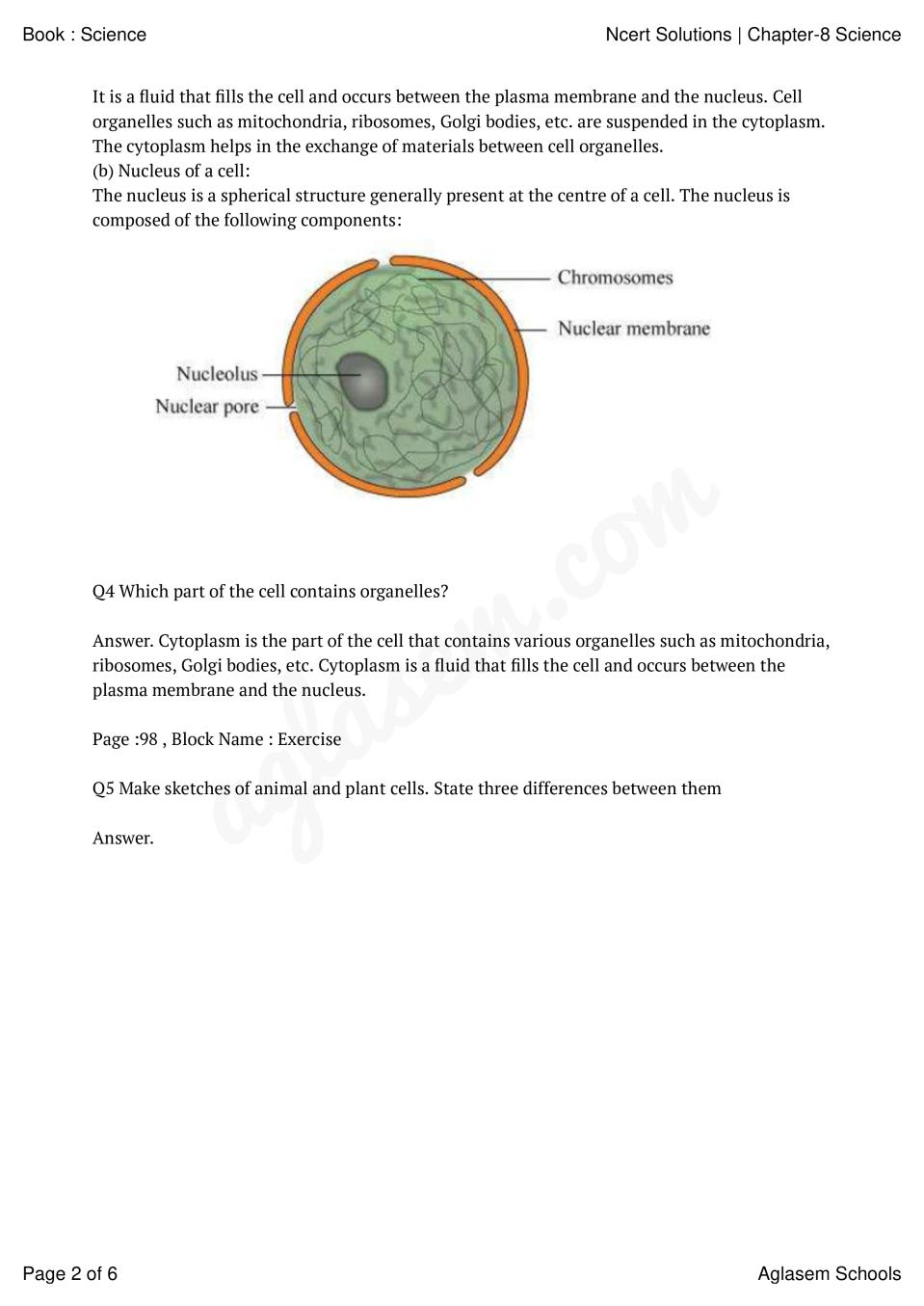 Ncert Solutions Class Science Chapter Cell Structure And Functions