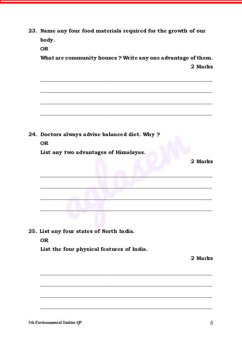 Karnataka Th Evs Model Question Paper Pdf Download Kseab