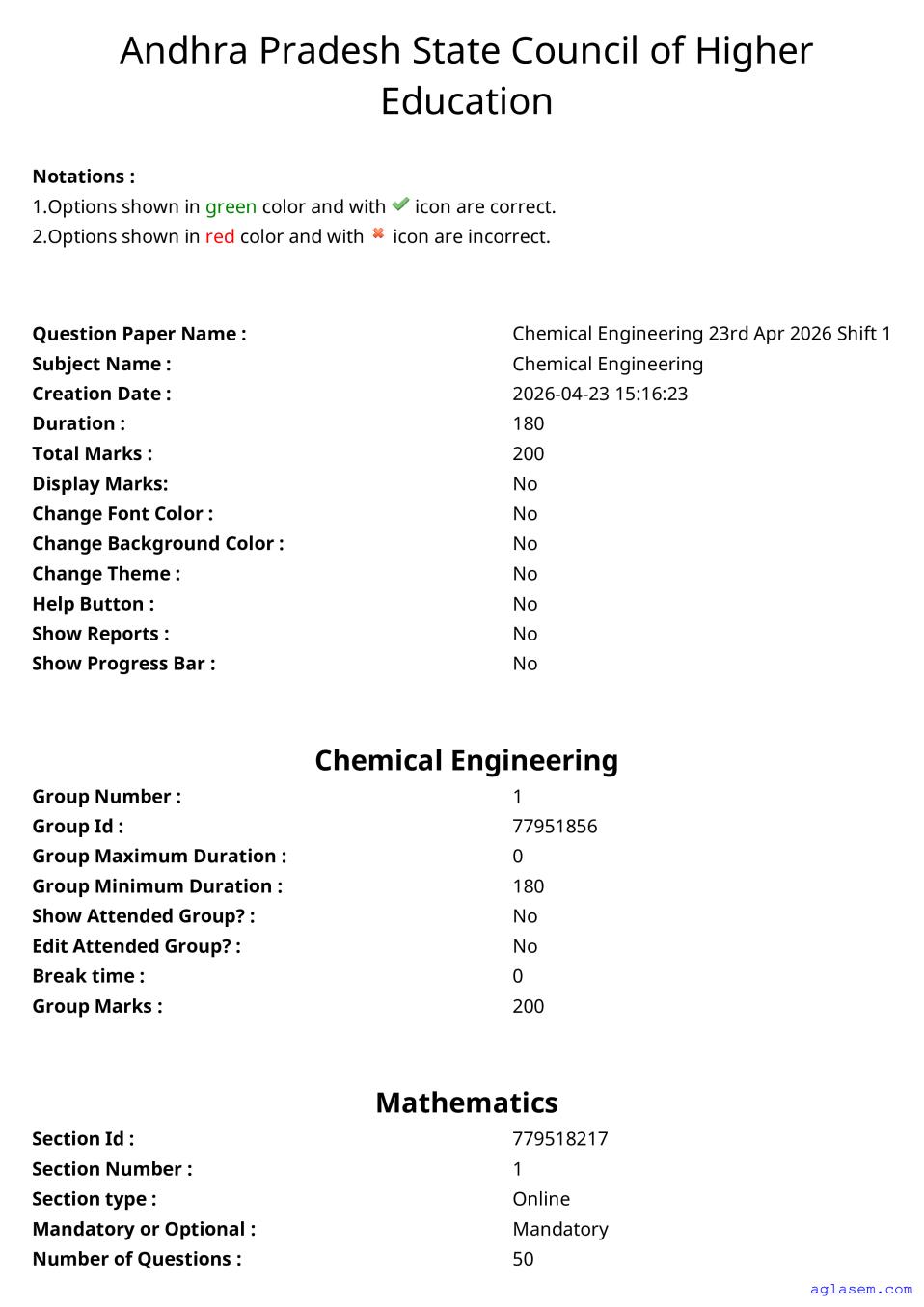 AP ECET 2026 Question Paper Chemical Engineering - Page 1 of 89