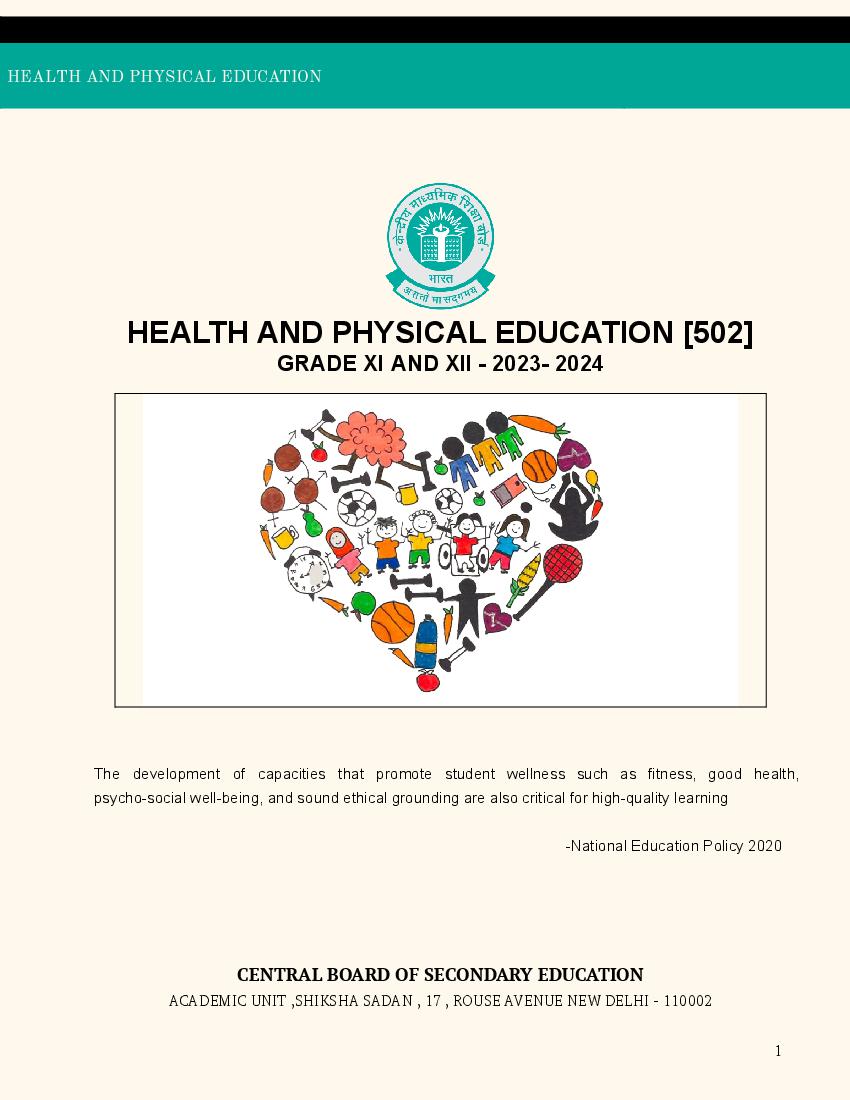 CBSE Class 11 Class 12 Syllabus 2023-24 Heaths and Physical Education - Page 1