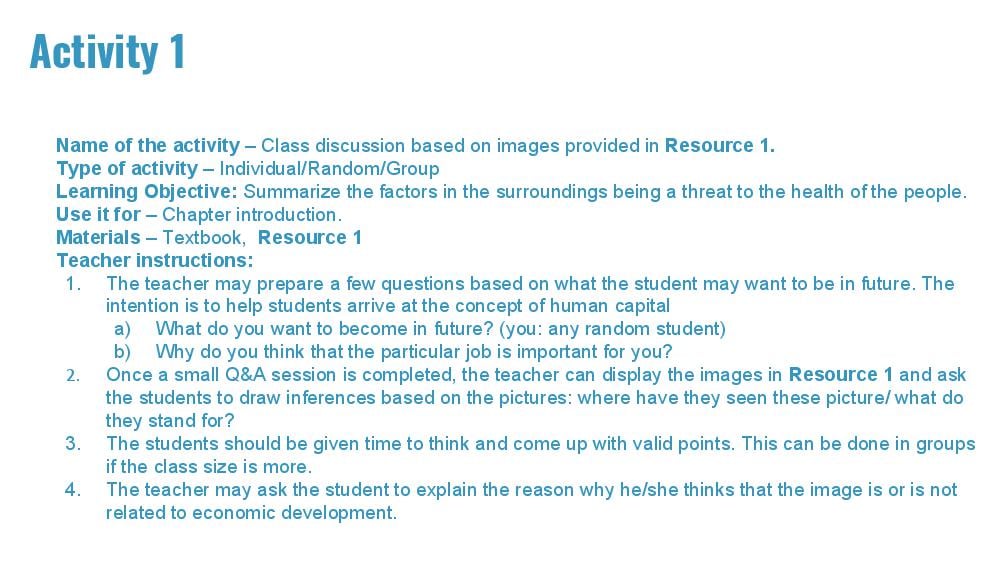 Teaching Material for Class 9 Economics – NCERT CBSE Handbook for Teachers