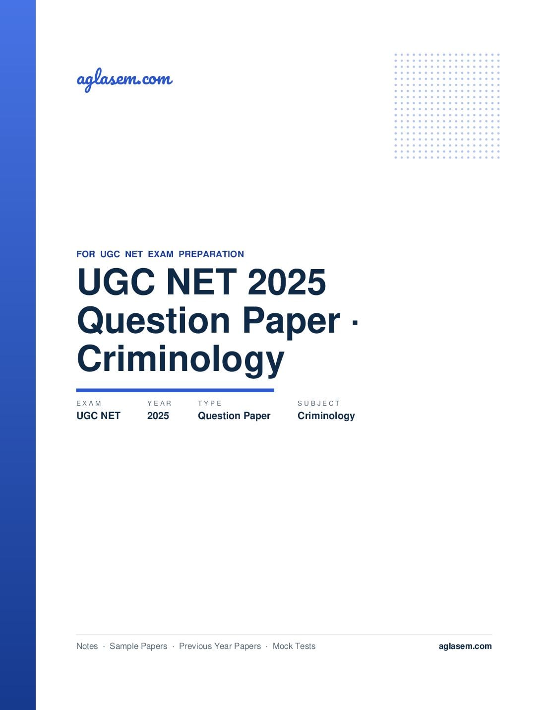 UGC NET 2025 Question Paper Criminology - Page 1 of 133