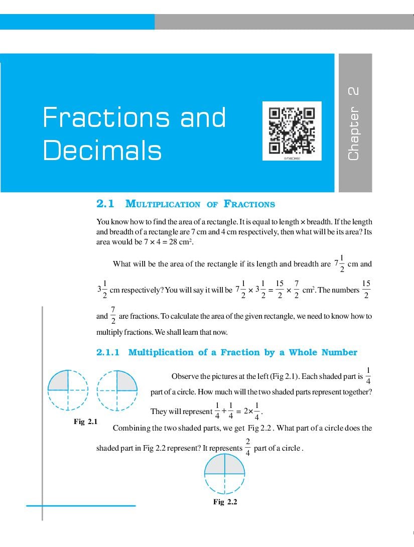 NCERT Book Class 7 Maths Chapter 2 Fractions and Decimals - Page 1