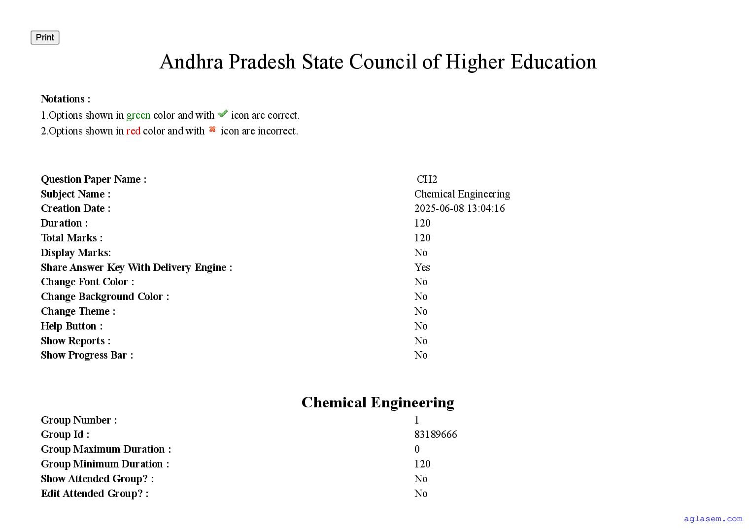 AP PGECET 2025 Question Paper for Chemical Engineering - Page 1 of 89