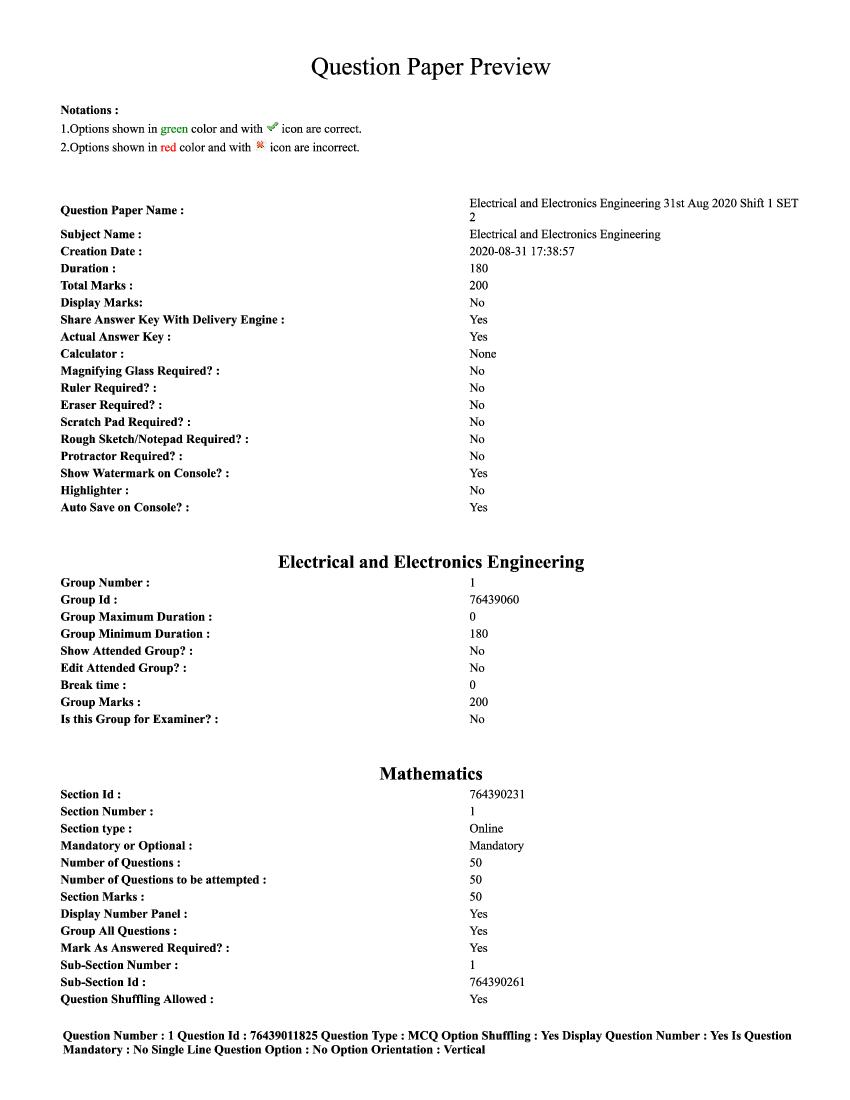 TS ECET 2020 Question Paper Electrical and Electronics Engineering with Answer Key - Page 1