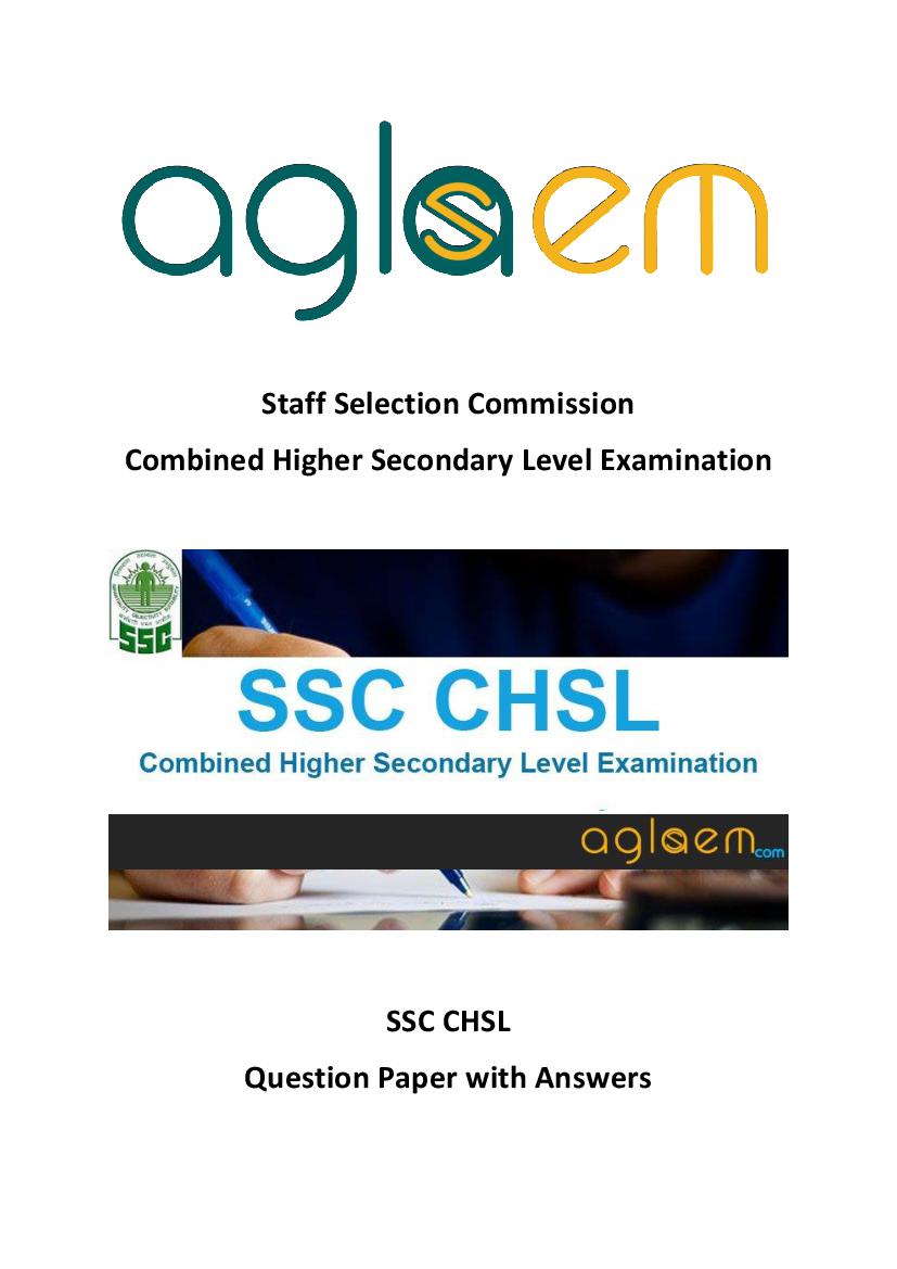 SSC CHSL 2015 Question Paper 15 Nov Evening Shift - Page 1