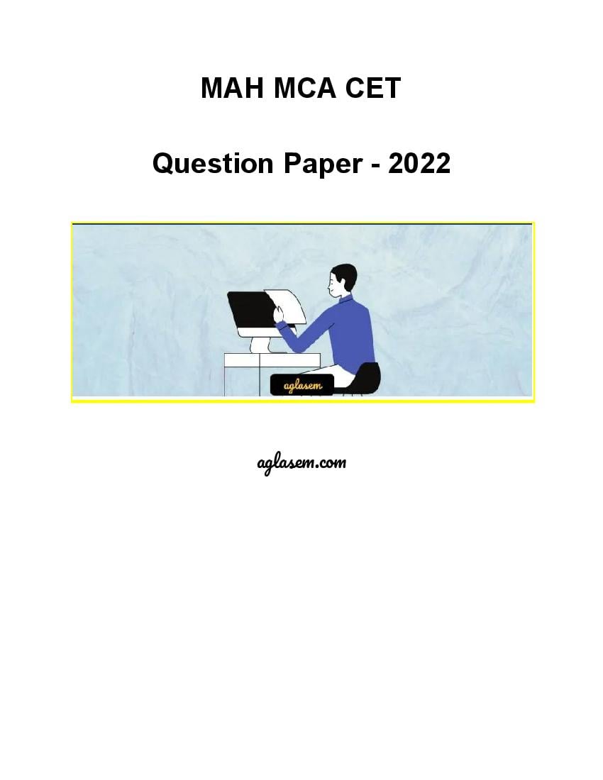 MAH MCA CET 2022 Question Paper - Page 1