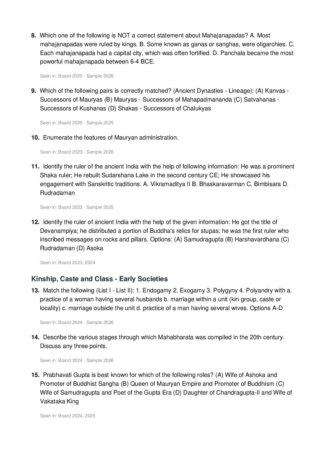 CBSE Board Class 12 History Most Important Questions, Exam Pattern, Preparation & Exam Day Tips