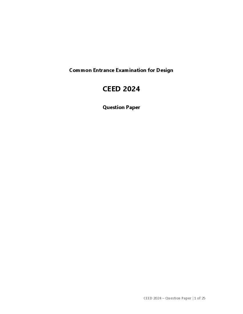 CEED 2024 Question Paper - Page 1