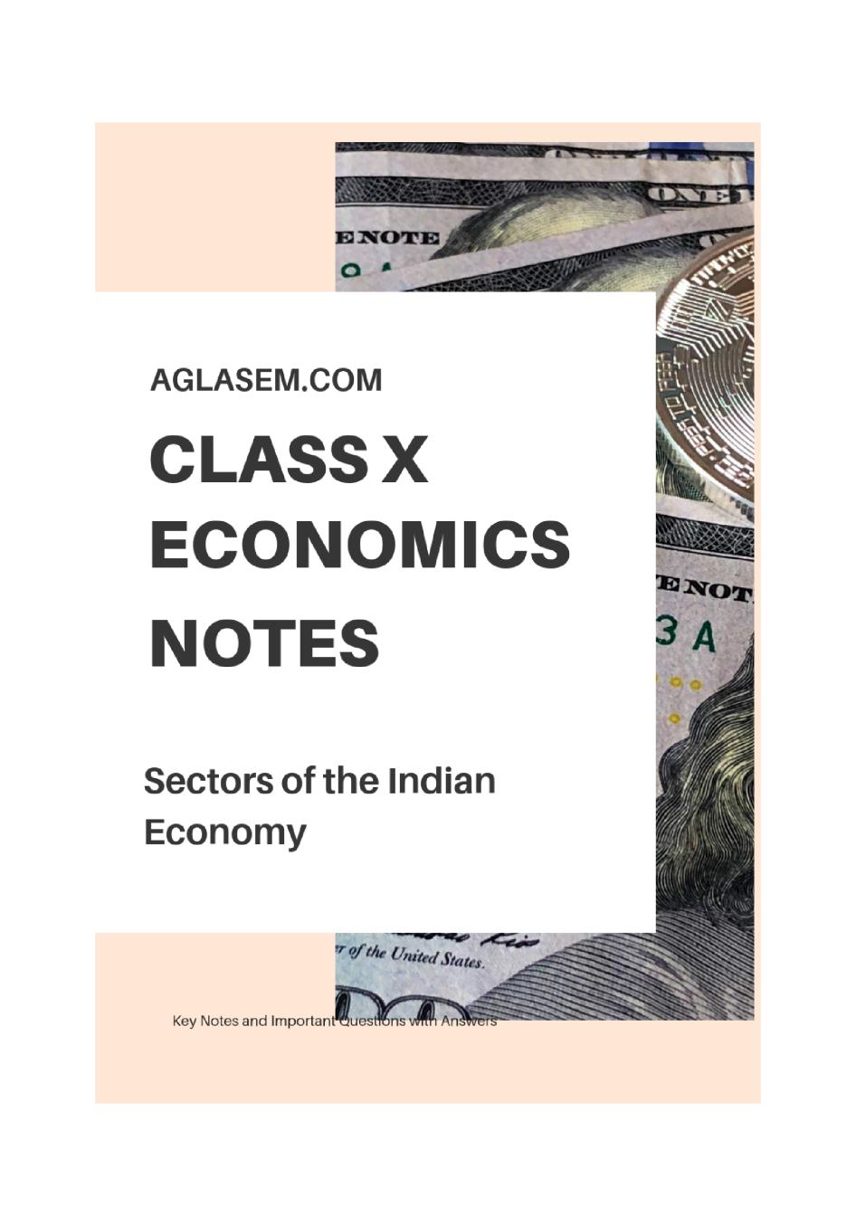 Class 10 Social Science Economics Notes for Sectors of the Indian Economy - Page 1