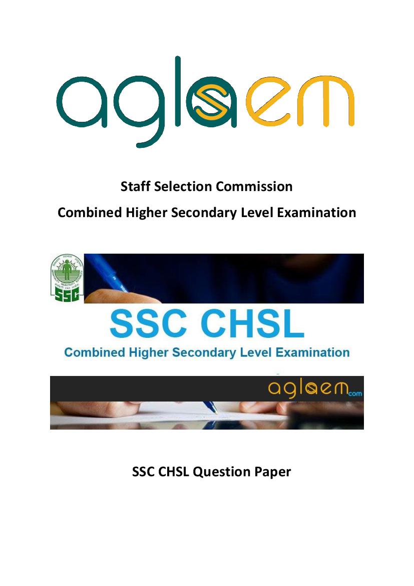 SSC CHSL 2015 Question Paper 20 Dec Evening Shift - Page 1