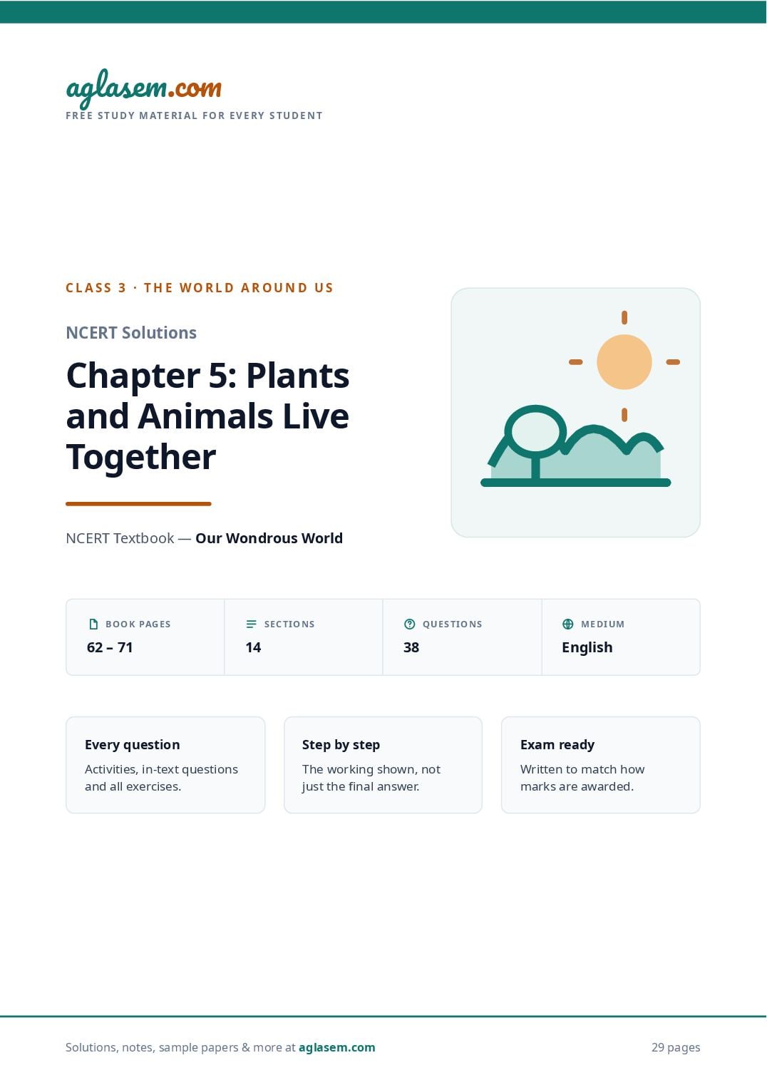 NCERT Solutions Class 3 The World Around Us Chapter 5 Plants and Animals Live Together - Page 1 of 30