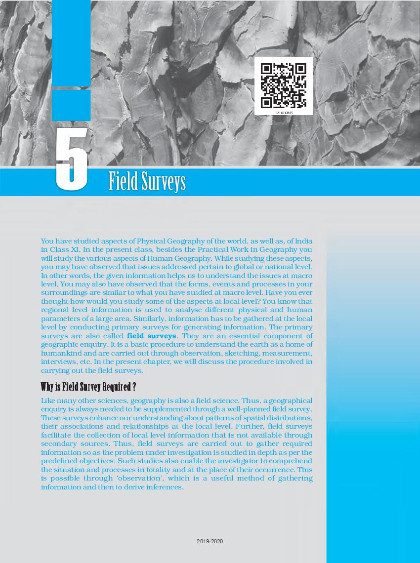 NCERT Book Class 12 Geography (Practical Work In Geography) Chapter 5 Field Surveys - Page 1