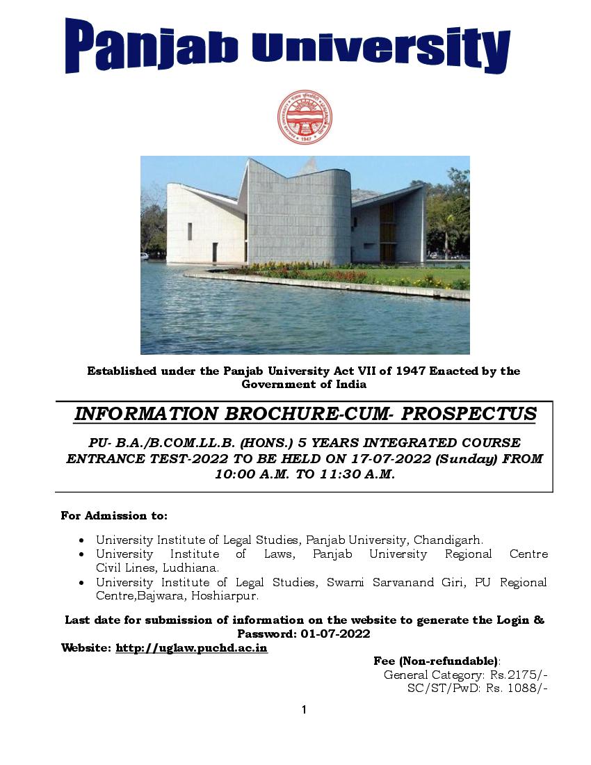 PU UGLAW 2022 Prospectus - Page 1
