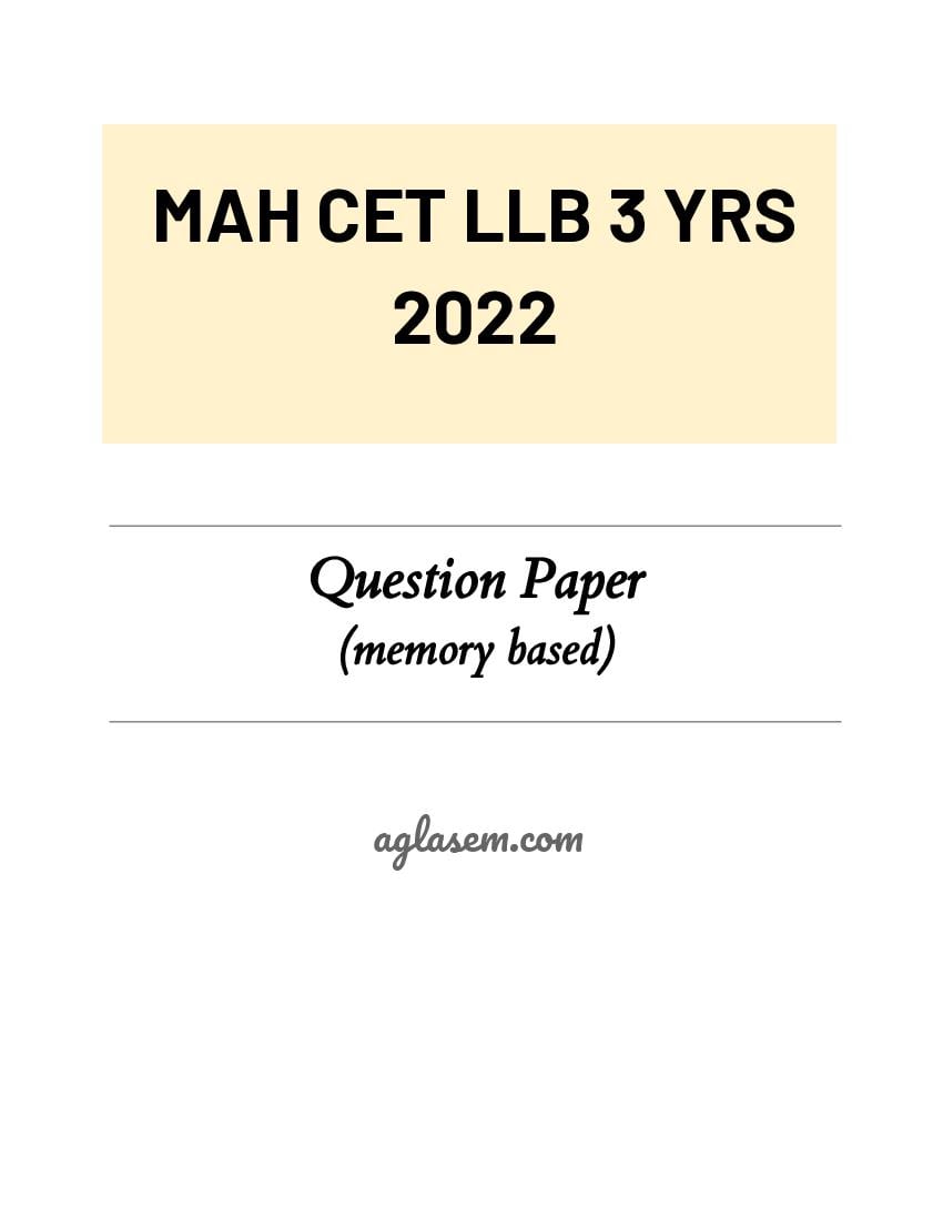 MAH CET LLB 3 YRS 2022 QP - Page 1