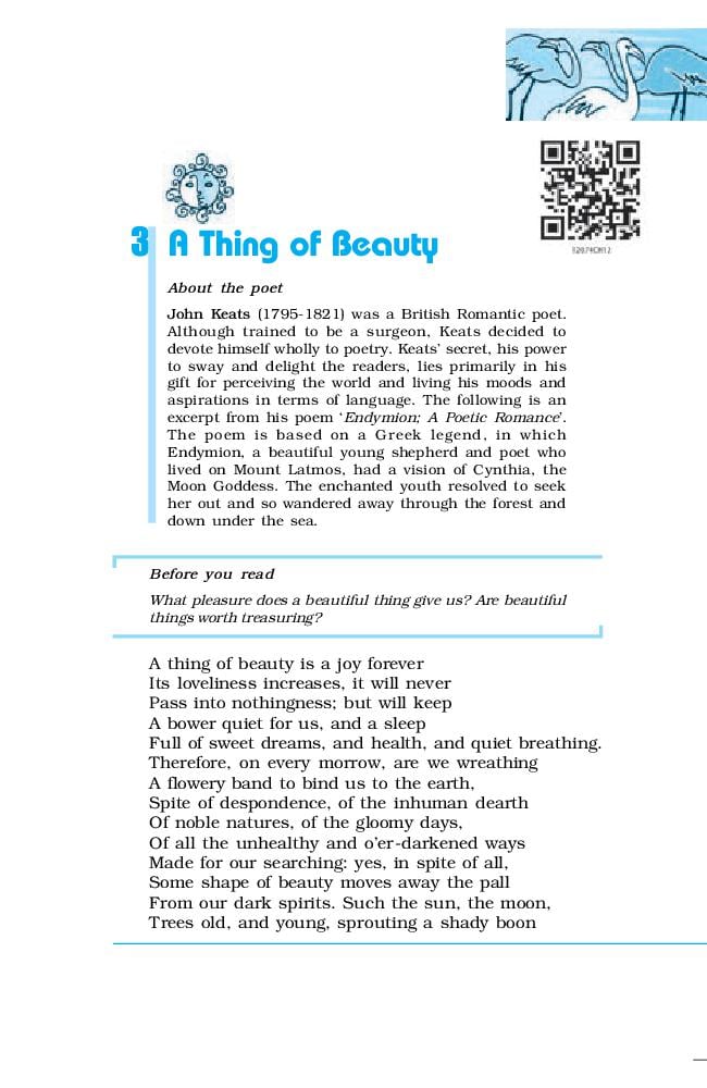 NCERT Book Class 12 English (Flamingo) Poetry 3 Keeping Quiet - Page 1