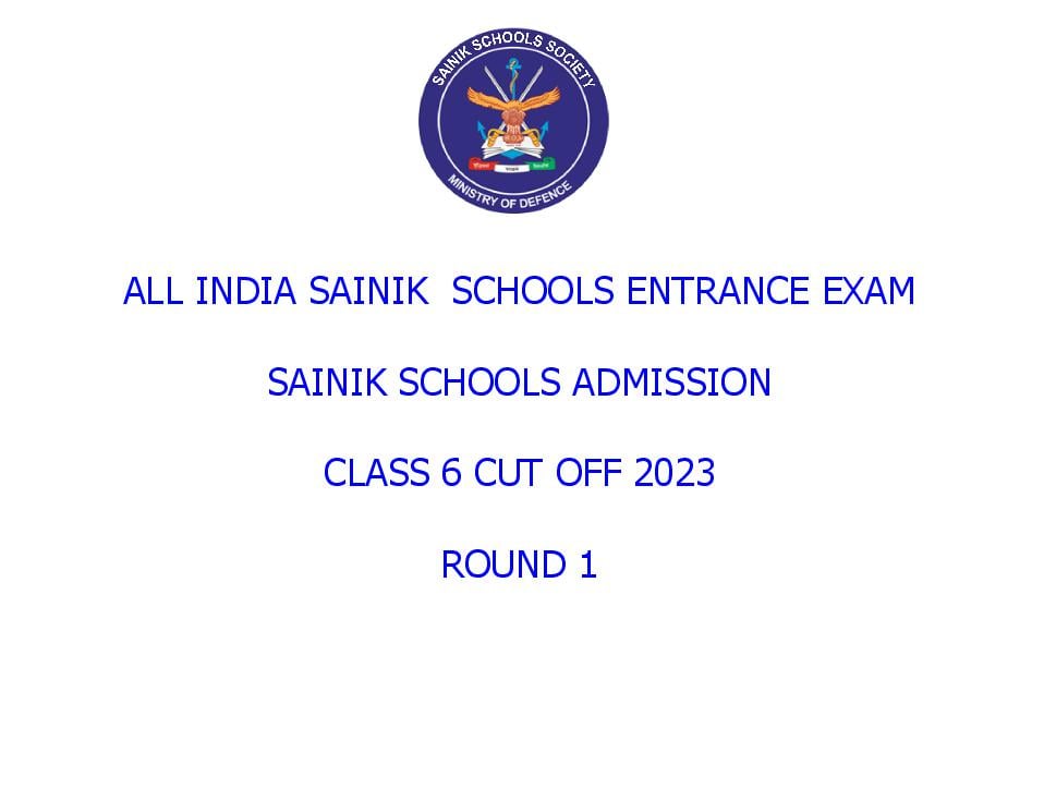 Sainik School Cut Off 2023 Class 6 - Page 1