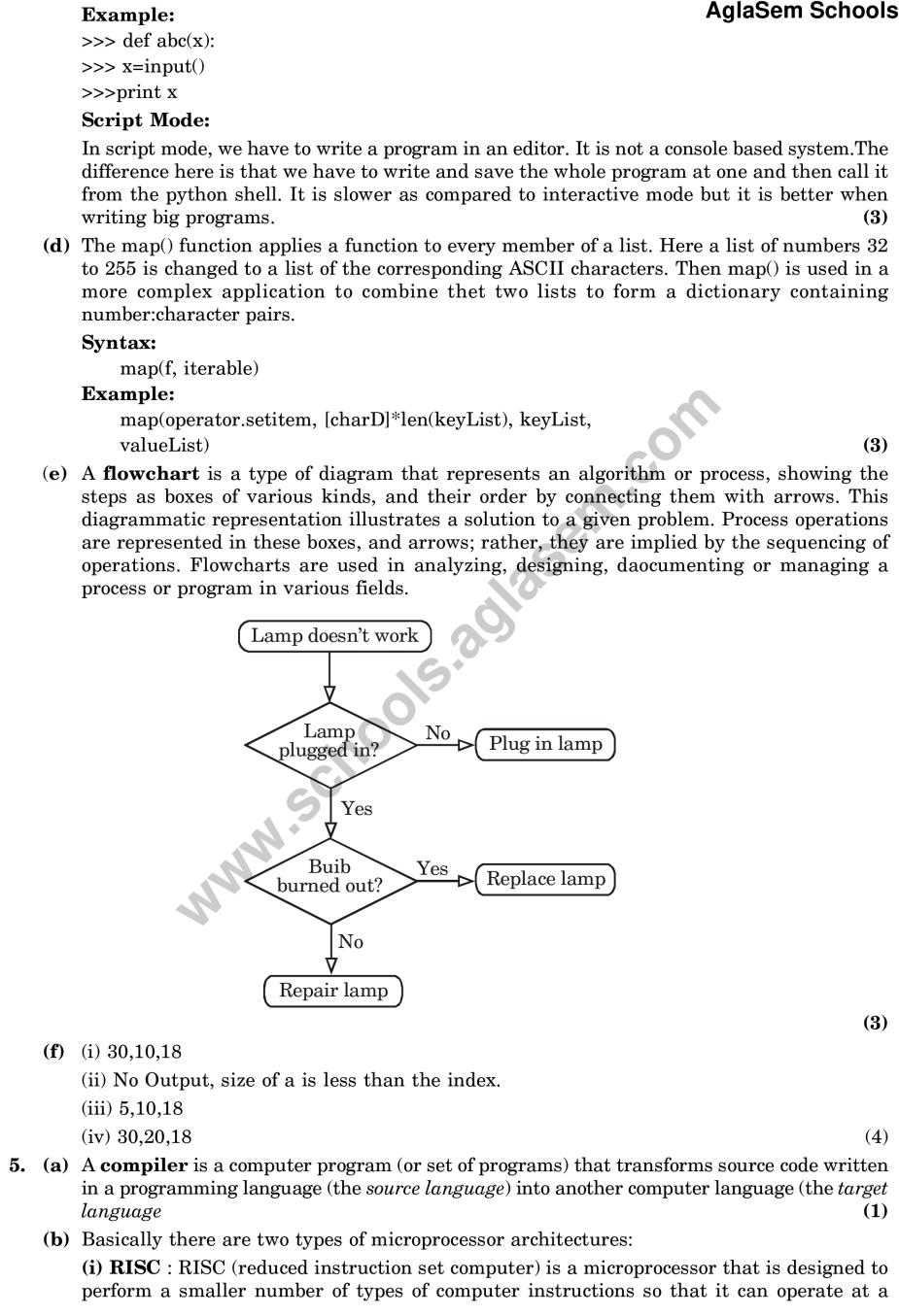 CBSE Sample Paper For Class 11 Computer Science (Solved) – Set C