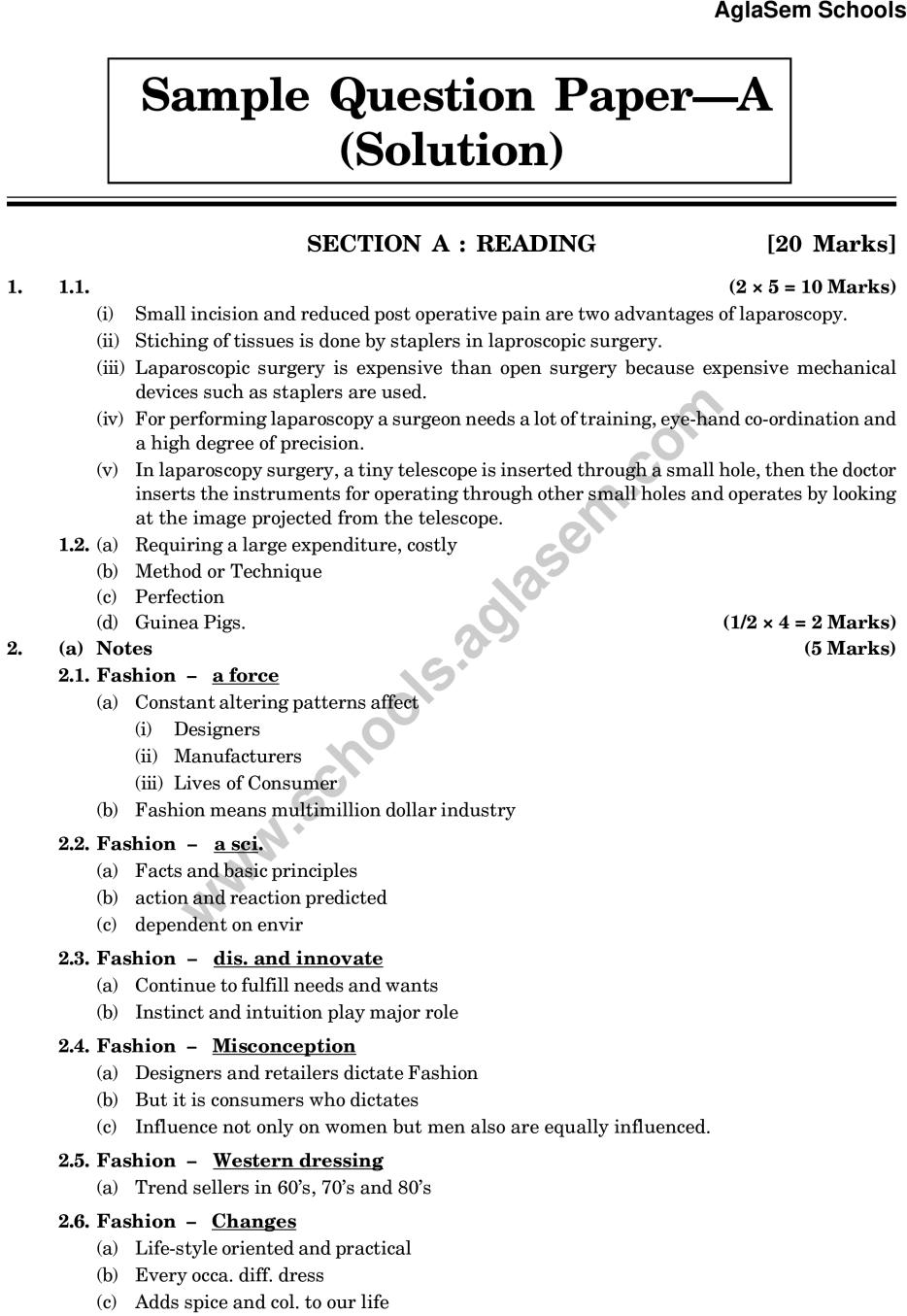 Cbse Sample Question Paper English Class 11 - Image to u