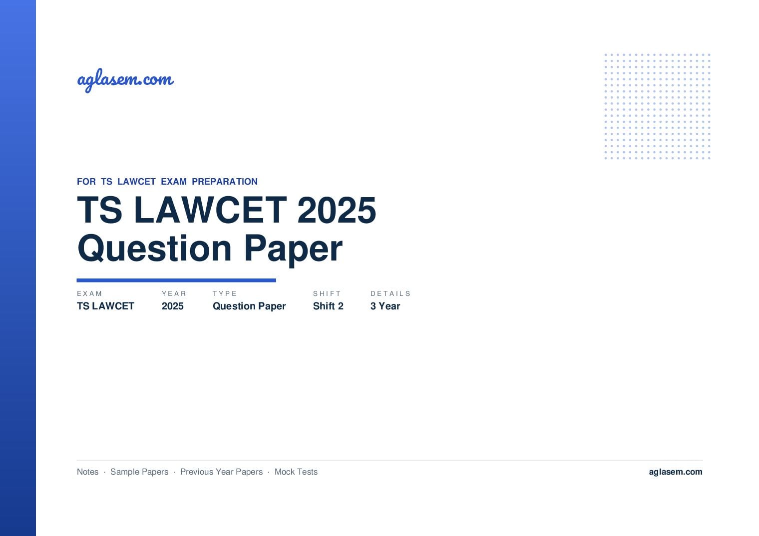 TS LAWCET 2025 Question Paper 3 Year Shift 2 - Page 1 of 109