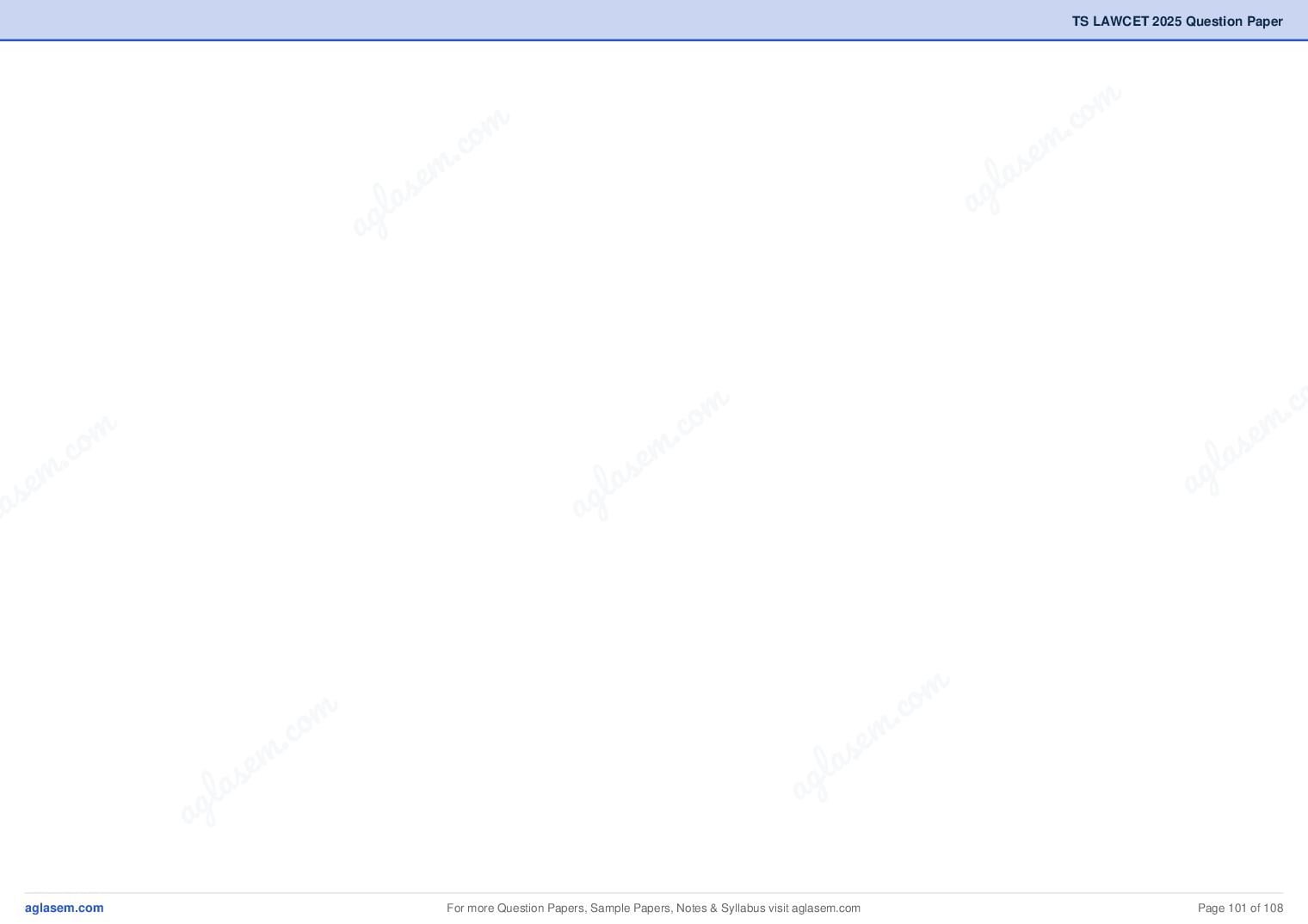 TS LAWCET 2025 Question Paper PDF (3-Year LL.B., Answers Marked)