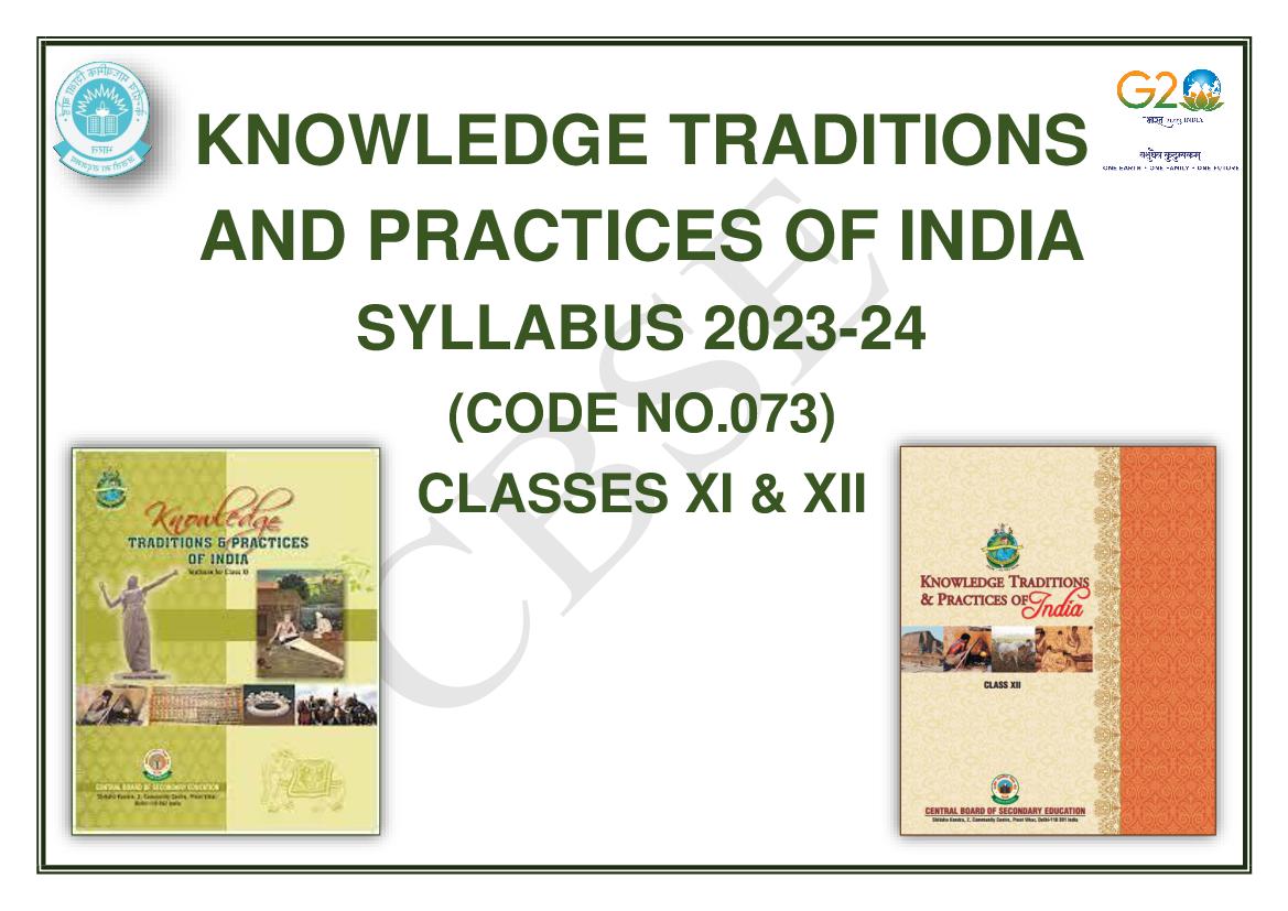 CBSE Class 11 Class 12 Syllabus 2023-24 Knowledge Tradition Practices India - Page 1