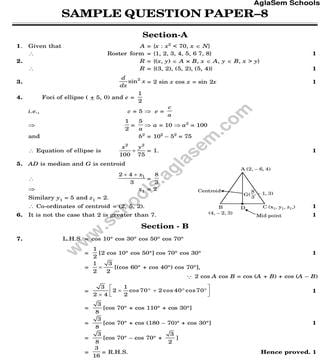 CBSE Class 11 Sample Paper for Mathematics Set 8