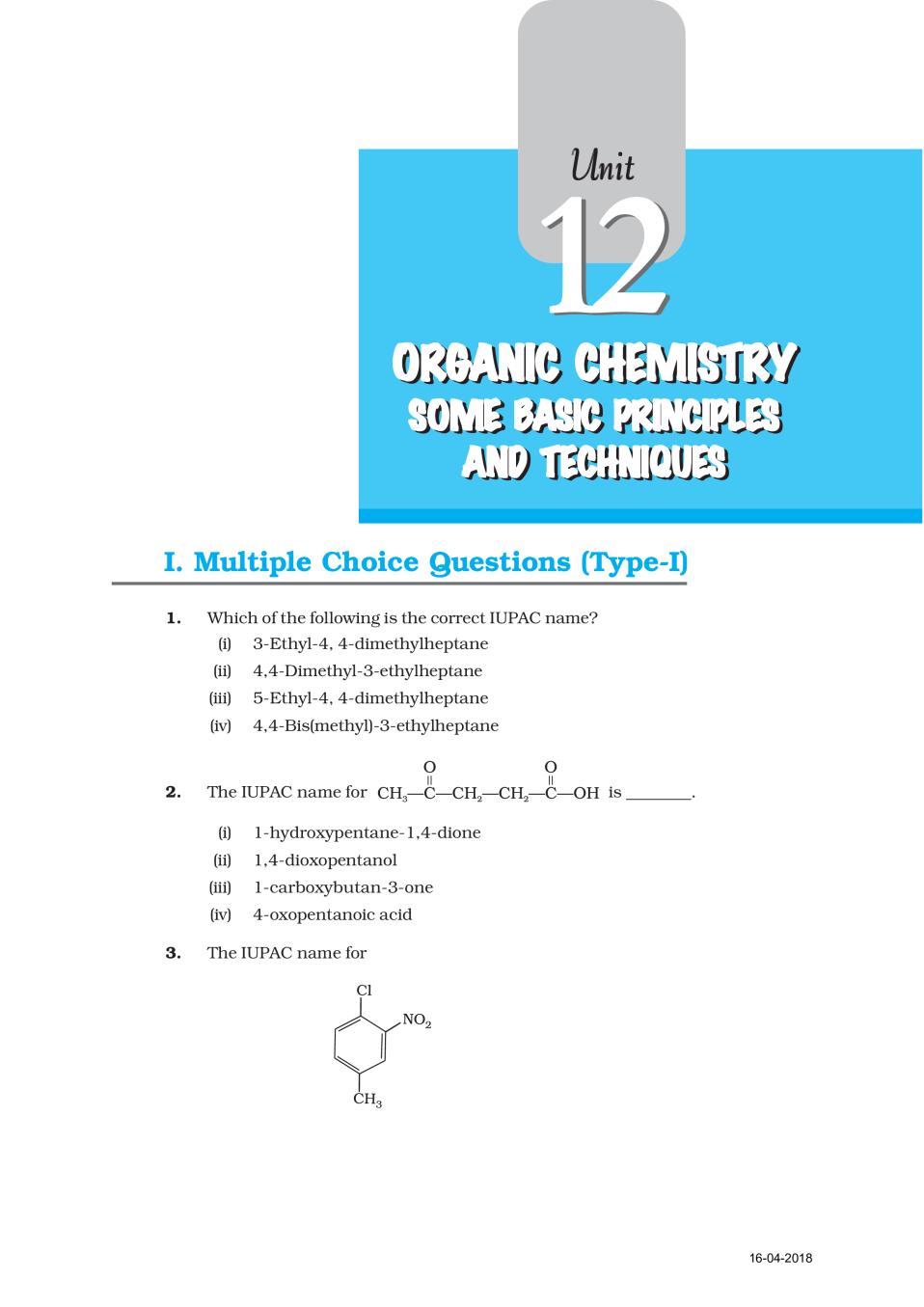 NCERT Exemplar Class 11 Chemistry unit 12 Organic chemistry some basic principles and techniques - Page 1