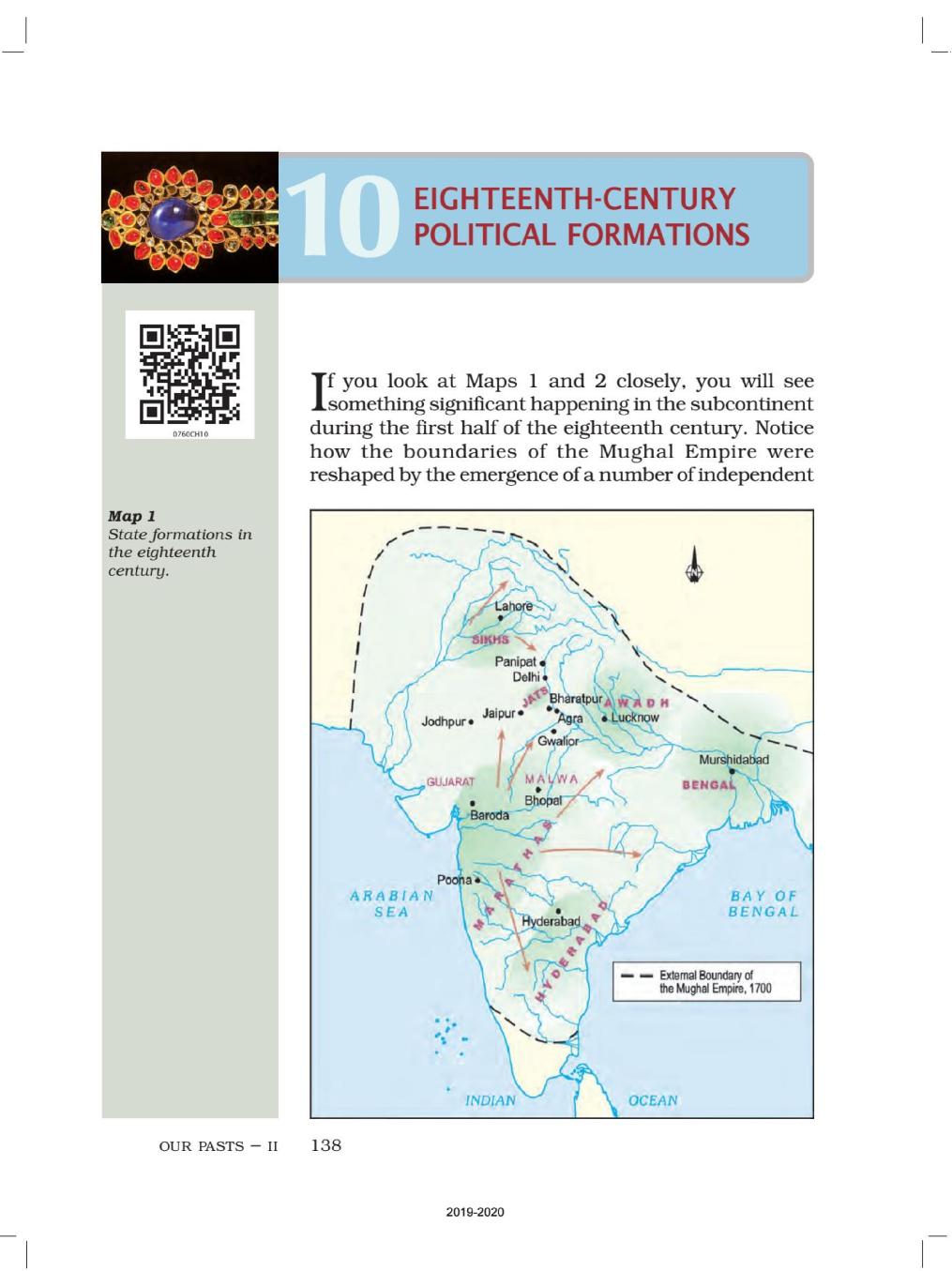 NCERT Book Class 7 Social Science (History) Chapter 10 Eighteenth-Century Political Formations - Page 1