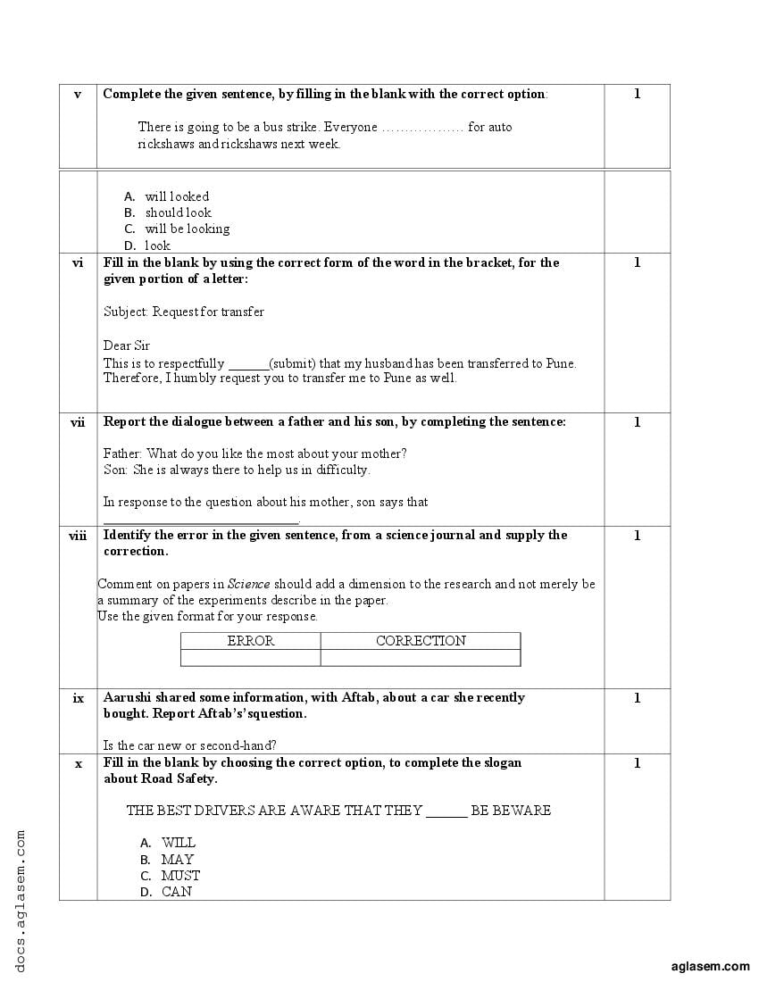 English Model Paper 2023 Class 10 Pdf