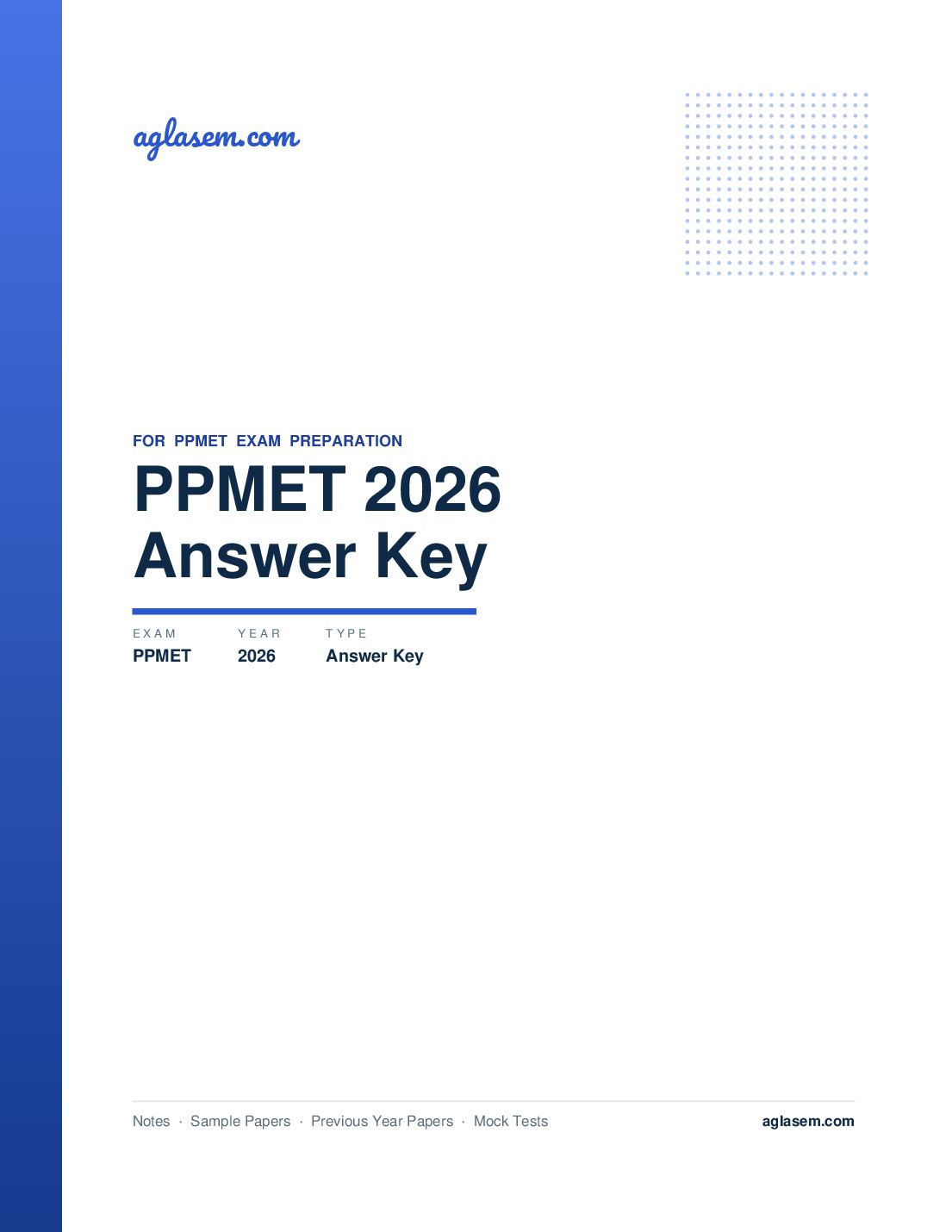 PPMET 2026 Answer Key - Page 1 of 2