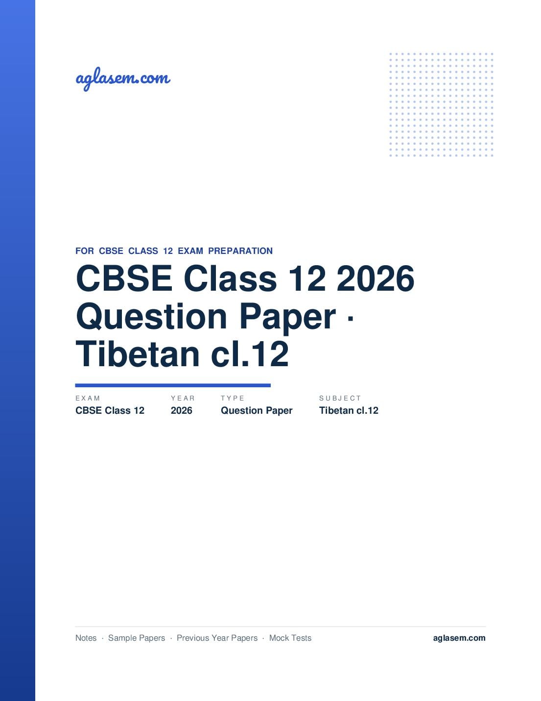 CBSE Class 12 Question Paper 2026 Tibetan - Page 1 of 13