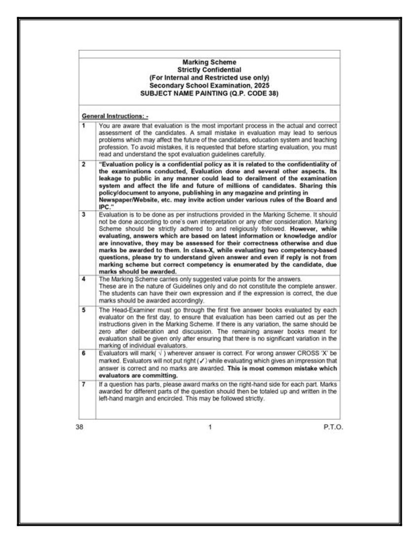 CBSE Class 10 Question Paper 2025 Solution Painting - Page 1
