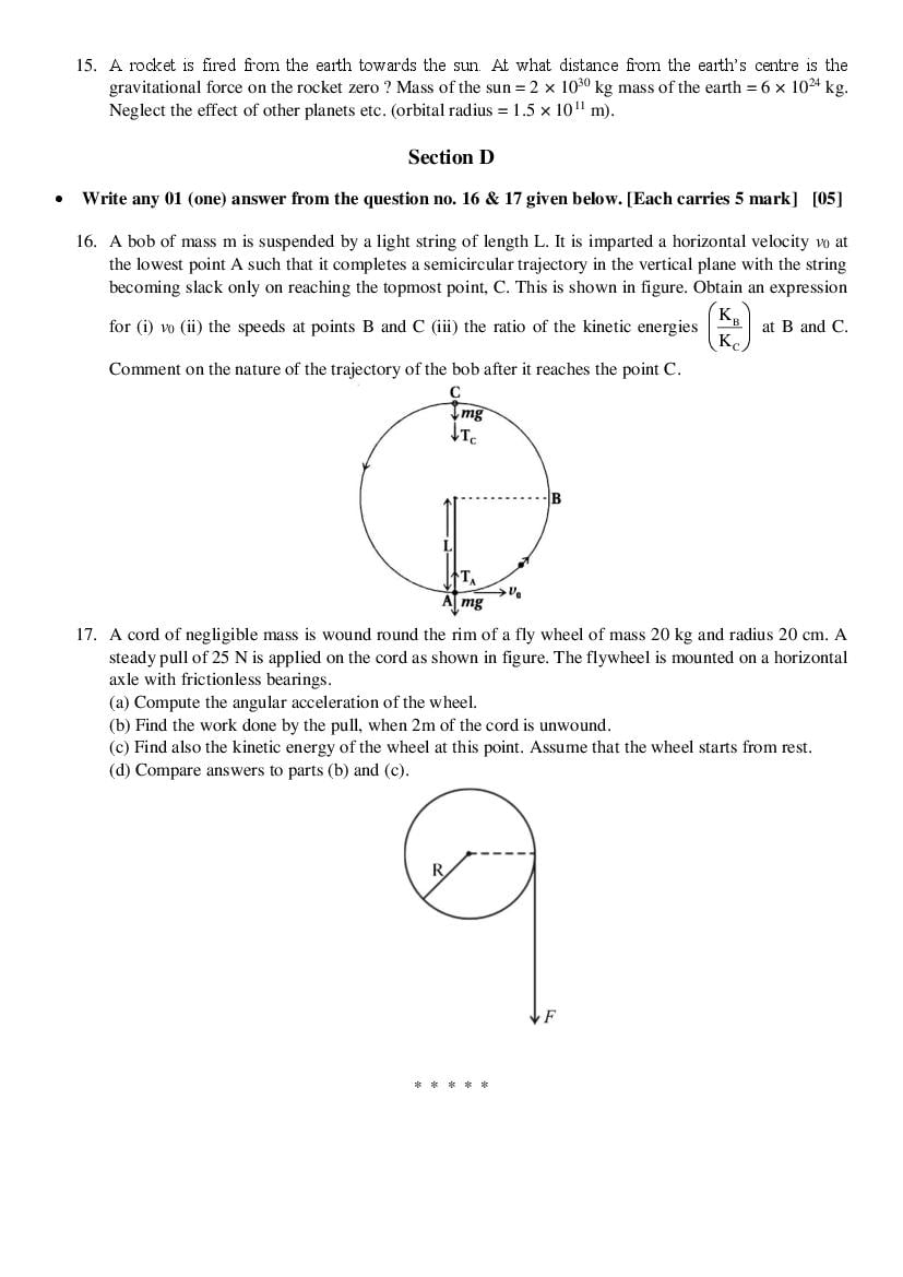 GSEB Std 11 Science Physics (English Medium) Question Paper 2020 (PDF)