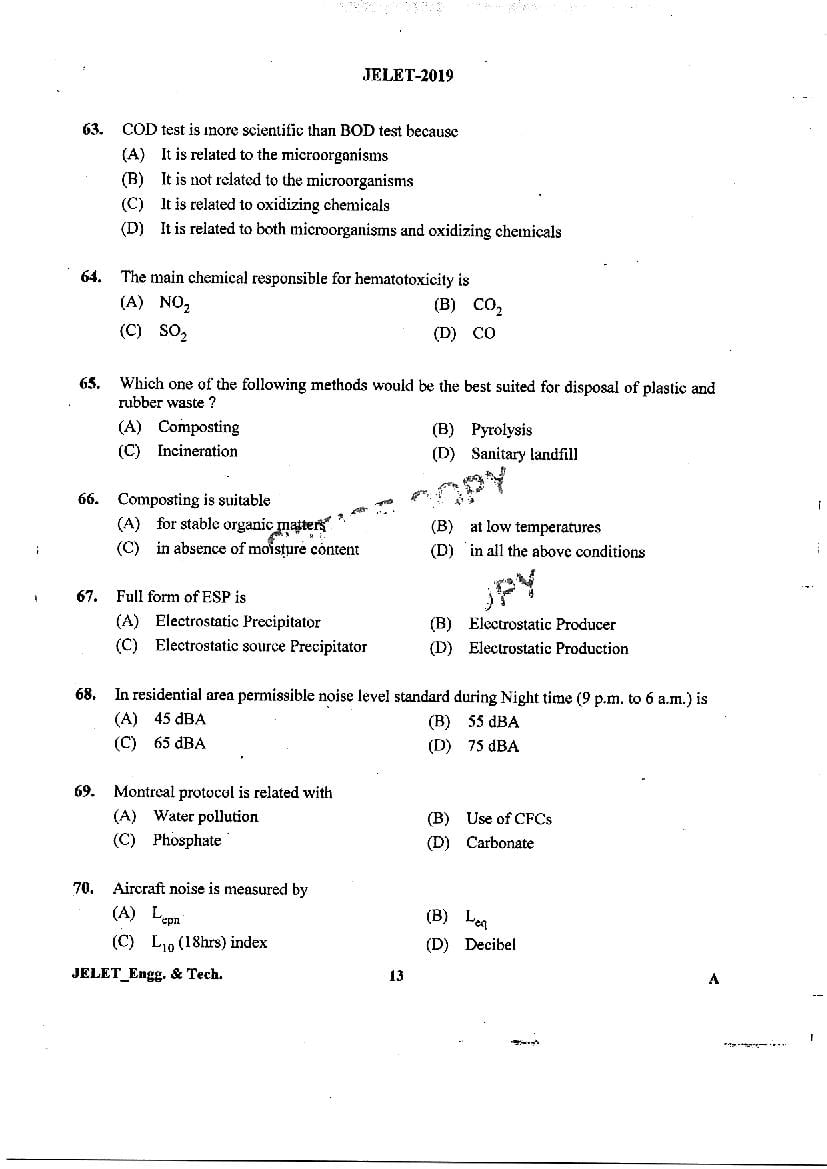 WB JELET 2019 Question Paper PDF (5 Papers incl. Agri, Printing)