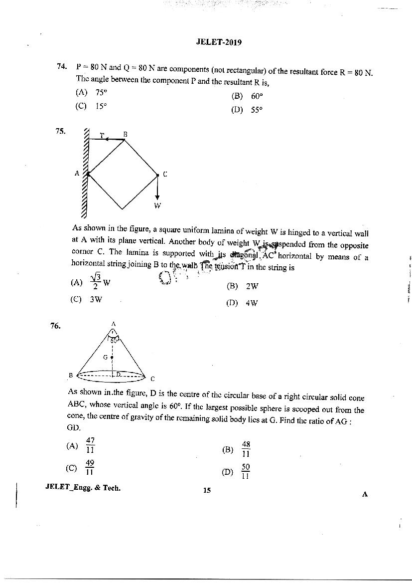 WB JELET 2019 Question Paper PDF (5 Papers incl. Agri, Printing)