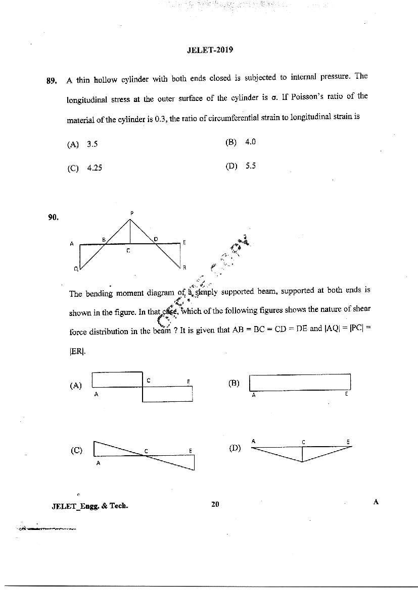 WB JELET 2019 Question Paper PDF (5 Papers incl. Agri, Printing)