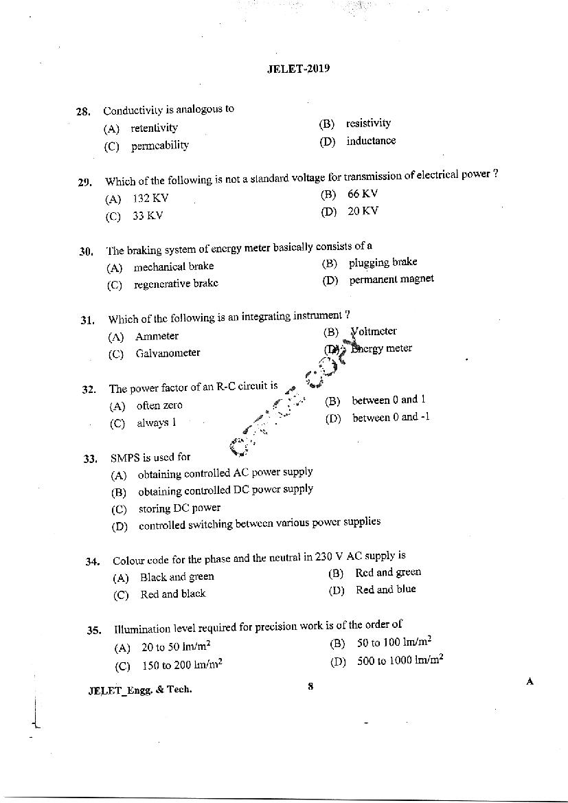 WB JELET 2019 Question Paper PDF (5 Papers incl. Agri, Printing)