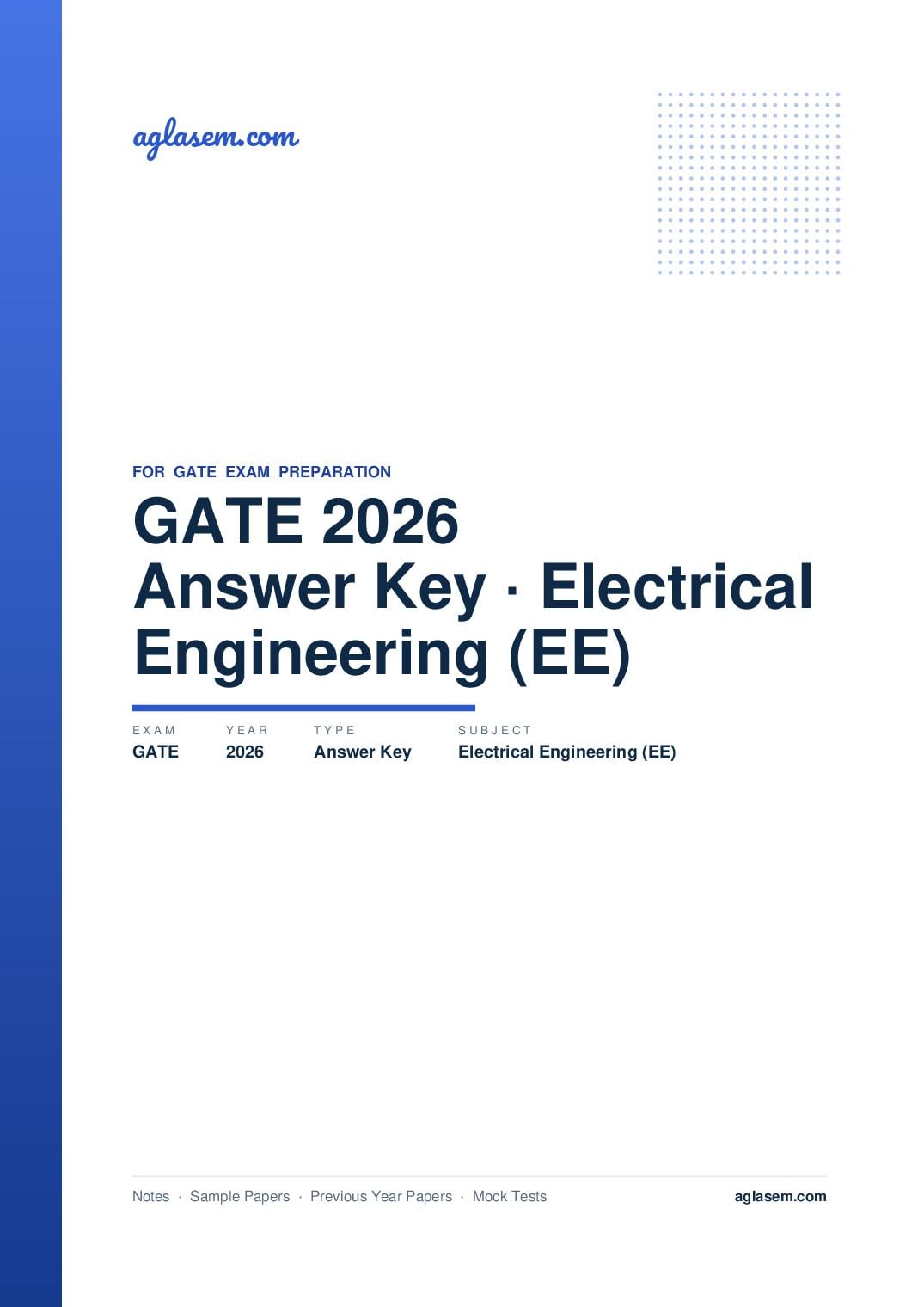 GATE 2026 Answer Key Electrical Engineering (EE) - Page 1 of 3