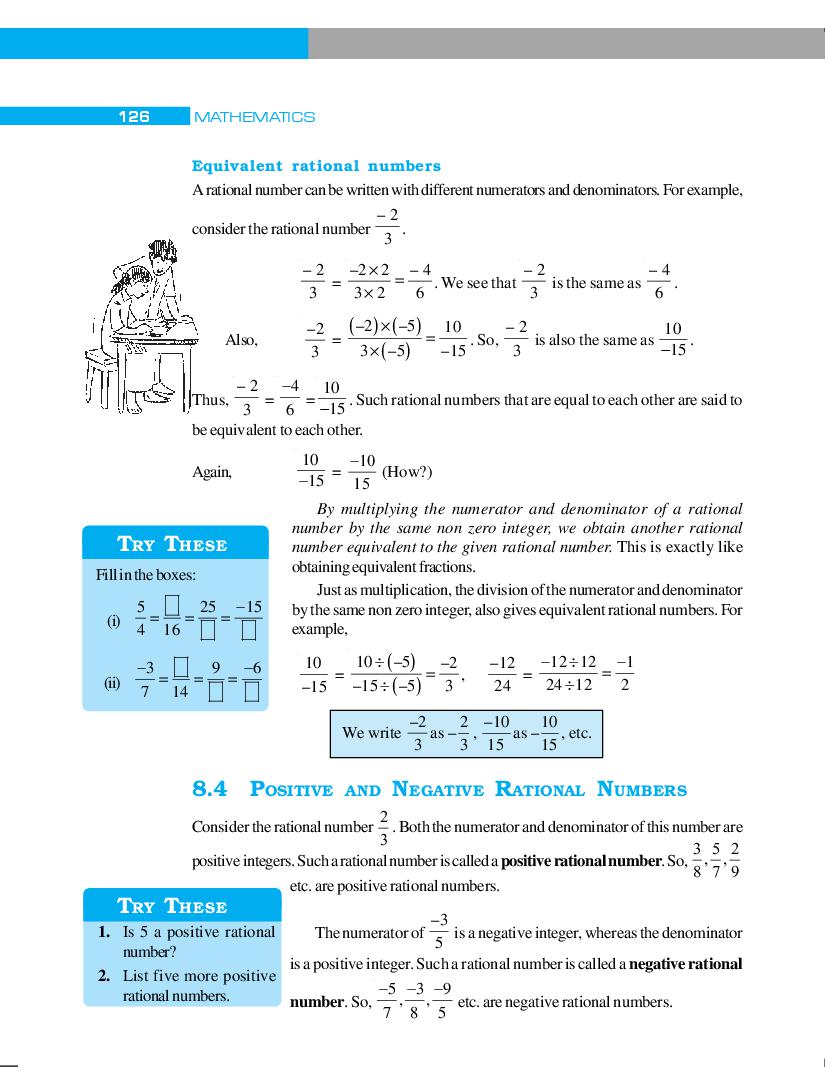 NCERT Book Class 7 Maths Chapter 8 Rational Numbers