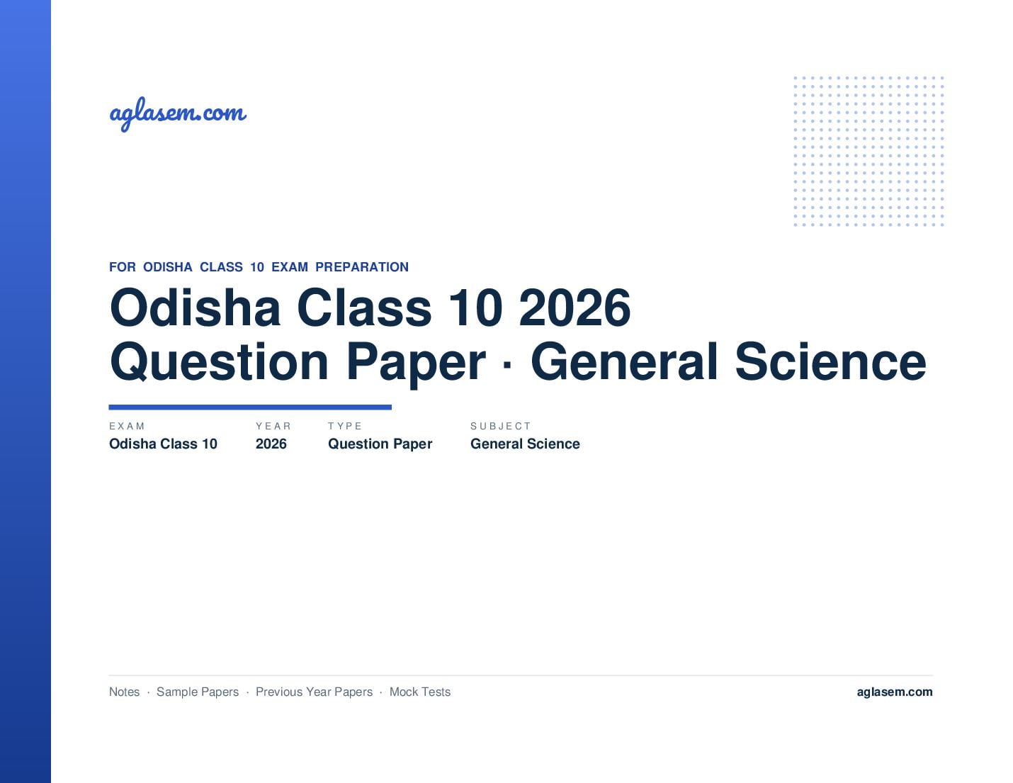 Odisha Class 10 Question Paper 2026 General Science - Page 1 of 22