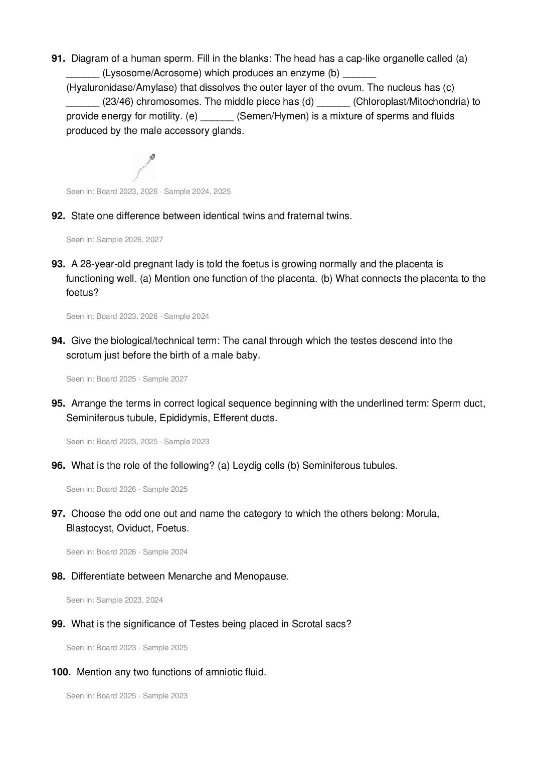 ICSE Class 10 Biology Important Questions 2027 (PDF)