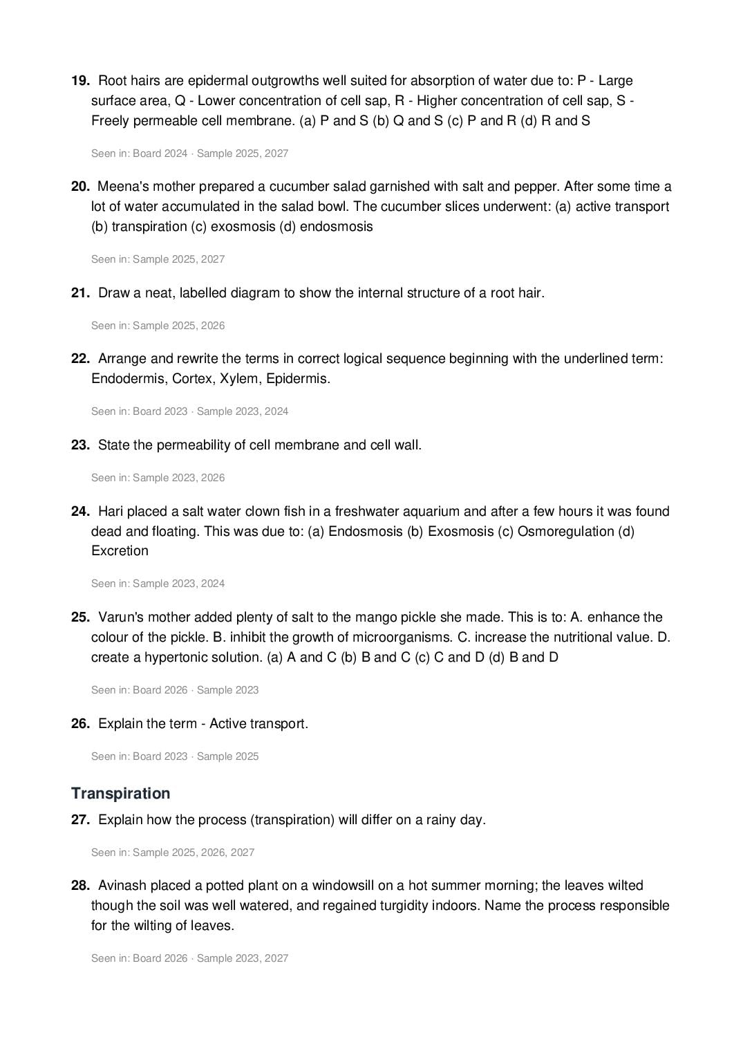 ICSE Class 10 Biology Important Questions 2027 (PDF)