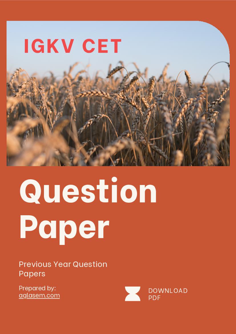 IGKV CET 2019 Question Paper - Page 1