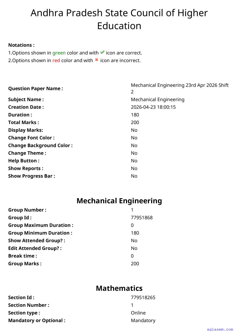 AP ECET 2026 Question Paper Mechanical Engineering - Page 1 of 93