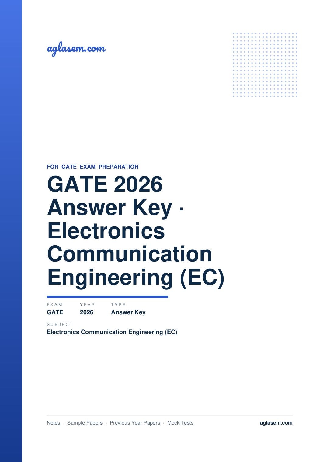 GATE 2026 Answer Key Electronics and Communication Engineering (EC) - Page 1 of 3